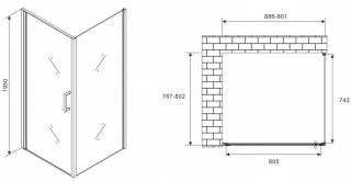 Душевой уголок ABBER Sonnenstrand 90x80см хром AG04090-S80